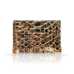 JOSH HAYES LONDON Louis Card Holder in Gold Python for Men and Women