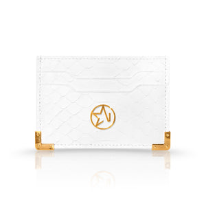 
                  
                    Load image into Gallery viewer, JOSH HAYES LONDON Louis Card Holder in White Python for Men and Women
                  
                